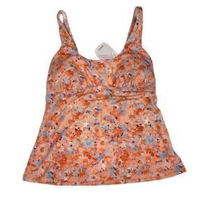 Prana Women's Floral Mallorca Tankini Swim Top‎ M Impression Print Vacation Pool